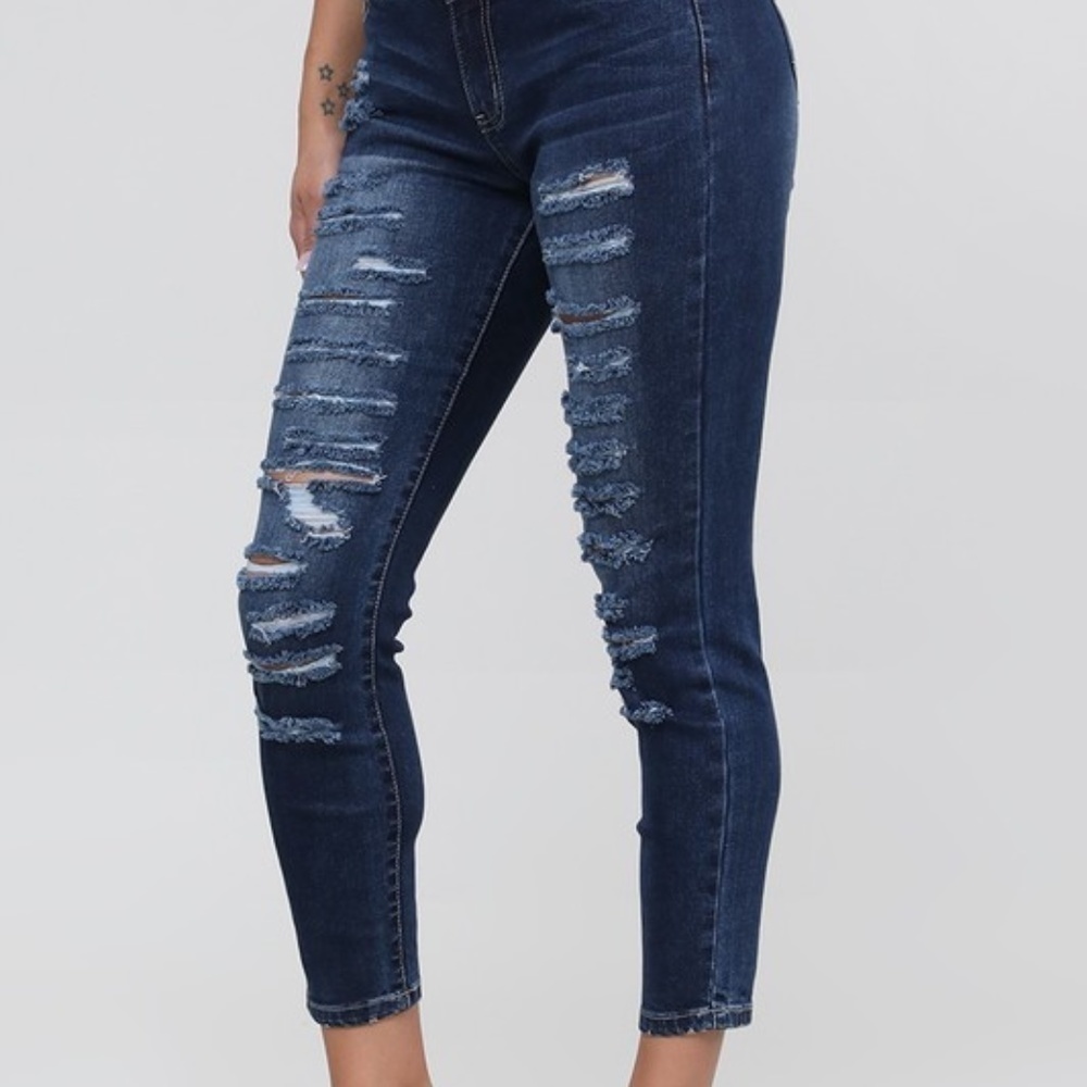 DISTRESSED Cotton Jeans - Picture 6 of 10